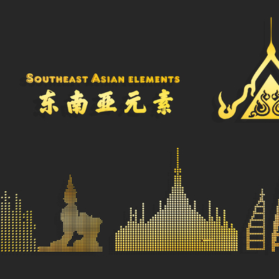 Southeast Asia Architectural Silhouette Wall Decorations