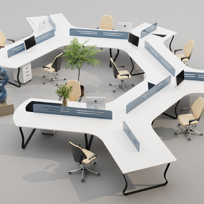 Special-shaped employee desk