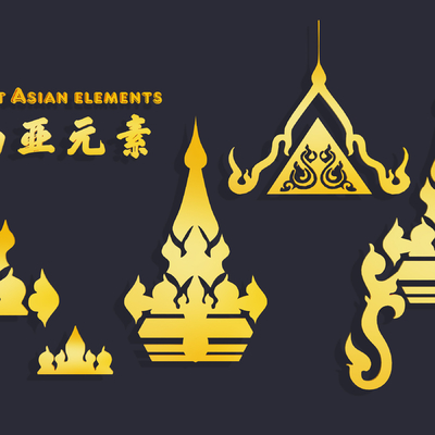 Southeast Asia Architectural Silhouette Wall Decorations