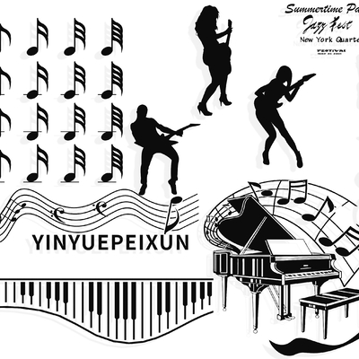 Musical instrument silhouette music sheet music dance music