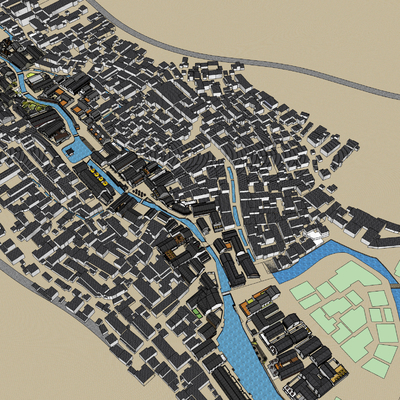 Ancient Architecture Planning Bird's Eye View Building Group