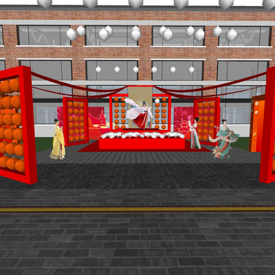 New Year stage lanterns