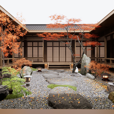 Japanese-style courtyard view