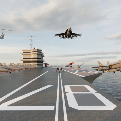 US aircraft carrier flight deck