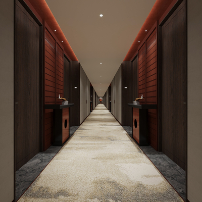 New Chinese Hotel Hallway