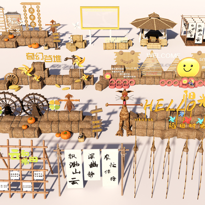 Chinese-style haystack country sketch country ornaments