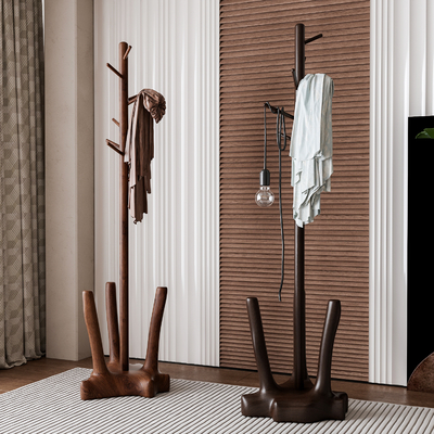 Retro style solid wood coat rack