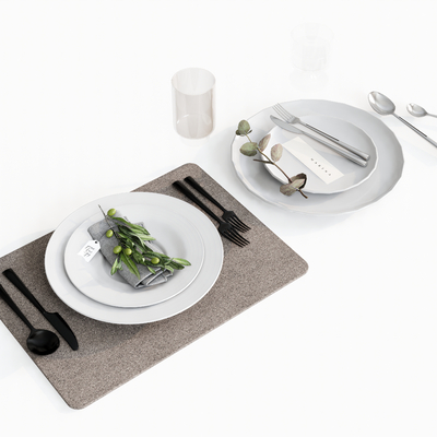 Tableware Dinner Plate Plate Placemat Knife and Fork