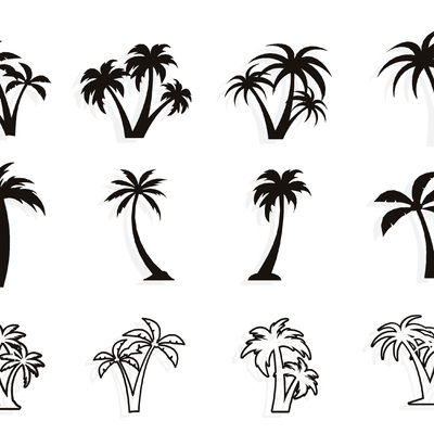 Coconut Tree Silhouette Wall Sticker