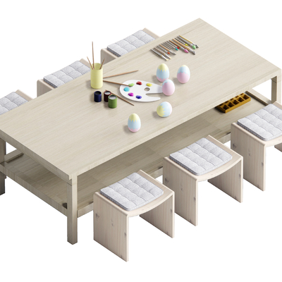 Modern Children's Desk Learning Table and Chair Toy Table