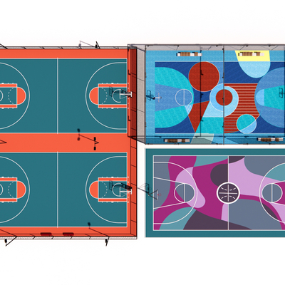 gymnasium basketball court