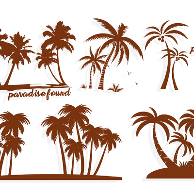 Coconut Tree Silhouette Wall Sticker