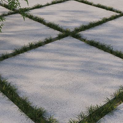 Modern Grass Brick Old Slate Grass Embedded