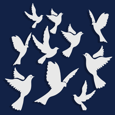 Dove Silhouette Bird Wall Decoration