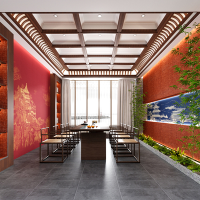 New Chinese Living Room Teahouse