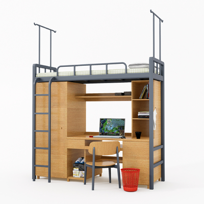 University Dormitory Desk Integrated Bed