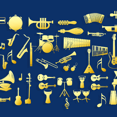 Musical Instrument Silhouette Note Wall Decorations