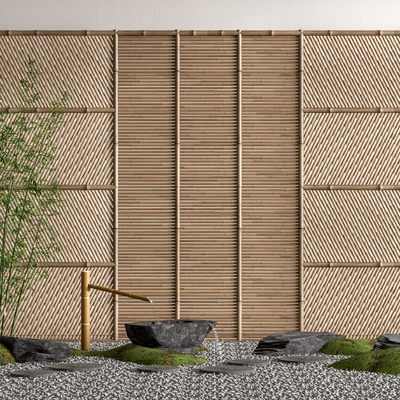 Modern Bamboo Fence Partition Ting Step Waterscape