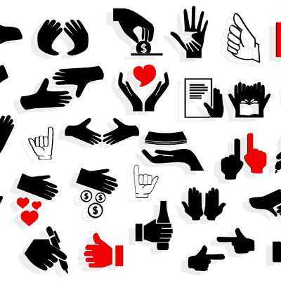 Palm Icon Gesture Wall Decorations