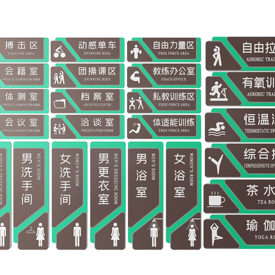 Gym signage signage guide sign gym doorplate