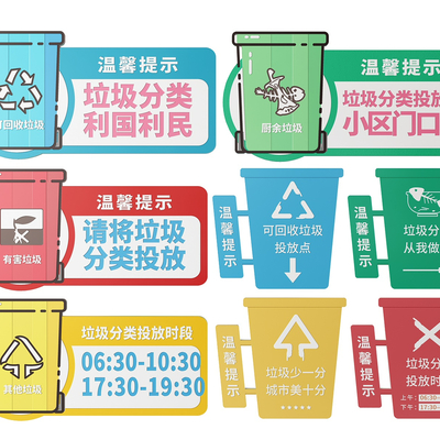 Community Signs Garbage Sorting Signs Guide Signs