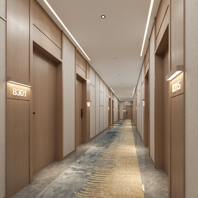 Hotel aisle corridor