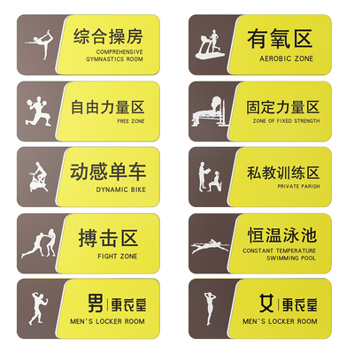 Gym signage signage guide sign gym doorplate