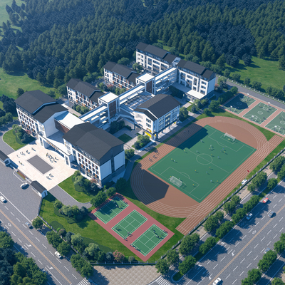 Bird's-eye view of new Chinese school