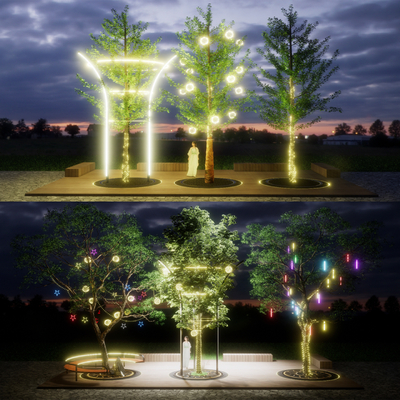 Arbor landscape tree hanging tree light LED light landscape tree pool