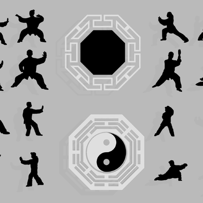 Chinese Wall Decoration Pendant Bagua Taiji Yin and Yang Boxing Wall Stickers Silhouette