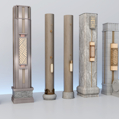 Neo-Chinese Style Pillar Decoration Pillar Modeling Pillar Lighting Pillar