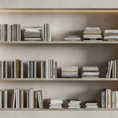 Modern Books Book Ornaments Bookshelf