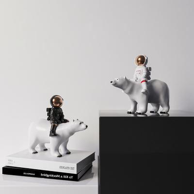 Modern astronaut riding bear sculpture desktop ornaments Art Toy decorations