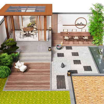 New Chinese Courtyard Garden