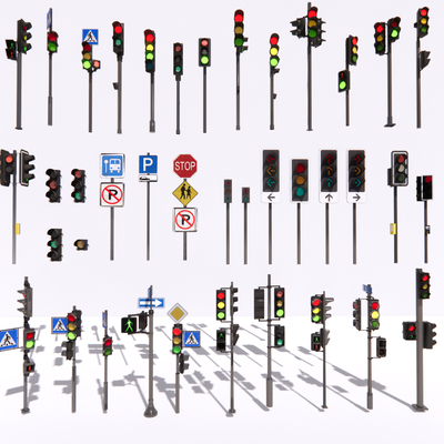 Modern traffic lights, traffic lights, street lights