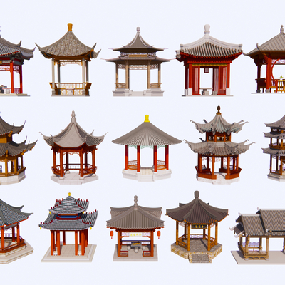 Chinese-style landscape pavilion courtyard four-corner pavilion antique pavilion pavilion ancient architecture