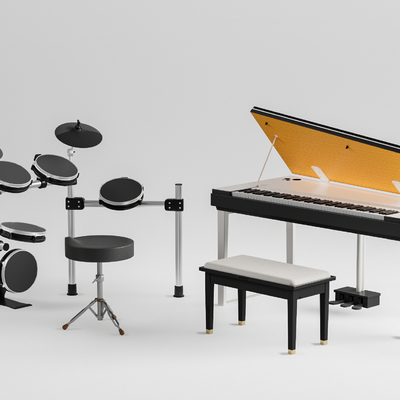 modern drum set piano musical instrument