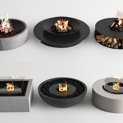 Modern Fireplace Side Stove Bonfire