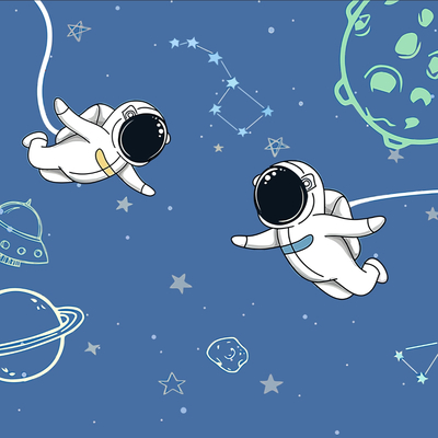 Children's Space Astronaut Wallpaper