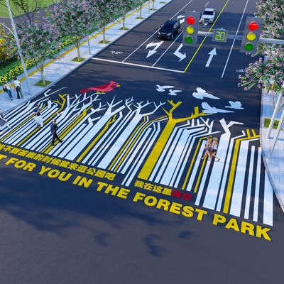 Modern creative zebra crossing