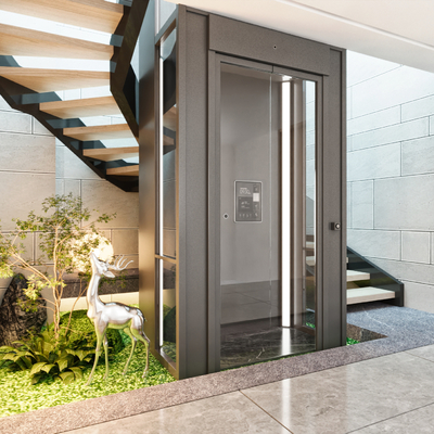 Elevator stairwell small landscape green plant landscaping