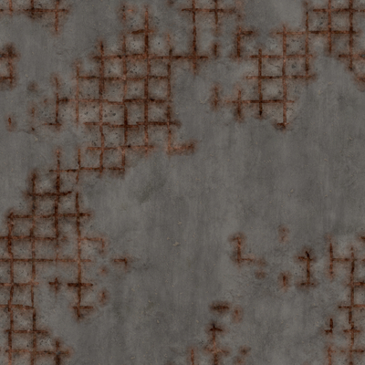 grid metal rust cement concrete