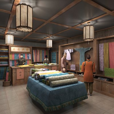 Chinese-style cloth shop