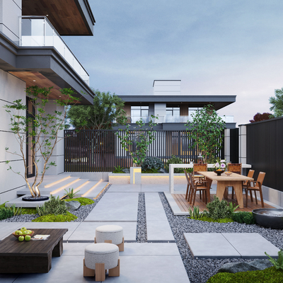 Modern Home Courtyard Garden Landscape