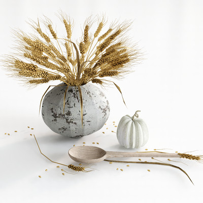 Reed Straw Pumpkin Ornaments