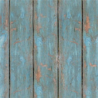 Seamless blue paint off old plank wood veneer