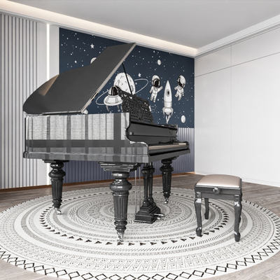 Modern children's piano practice room