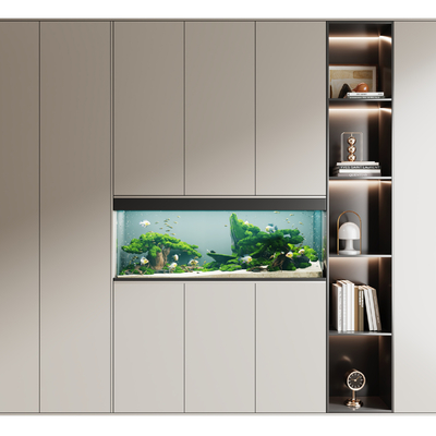 Embedded fish tank decoration cabinet