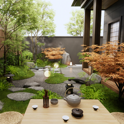 New Chinese Zen Courtyard Garden Dry Landscape