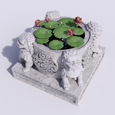 Neo-Chinese Style lotus pond flower pond